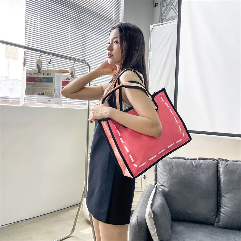 

This year's popular bag 2022 new Korean fashion two-dimensional animation cartoon girl ins portable Tote Bag