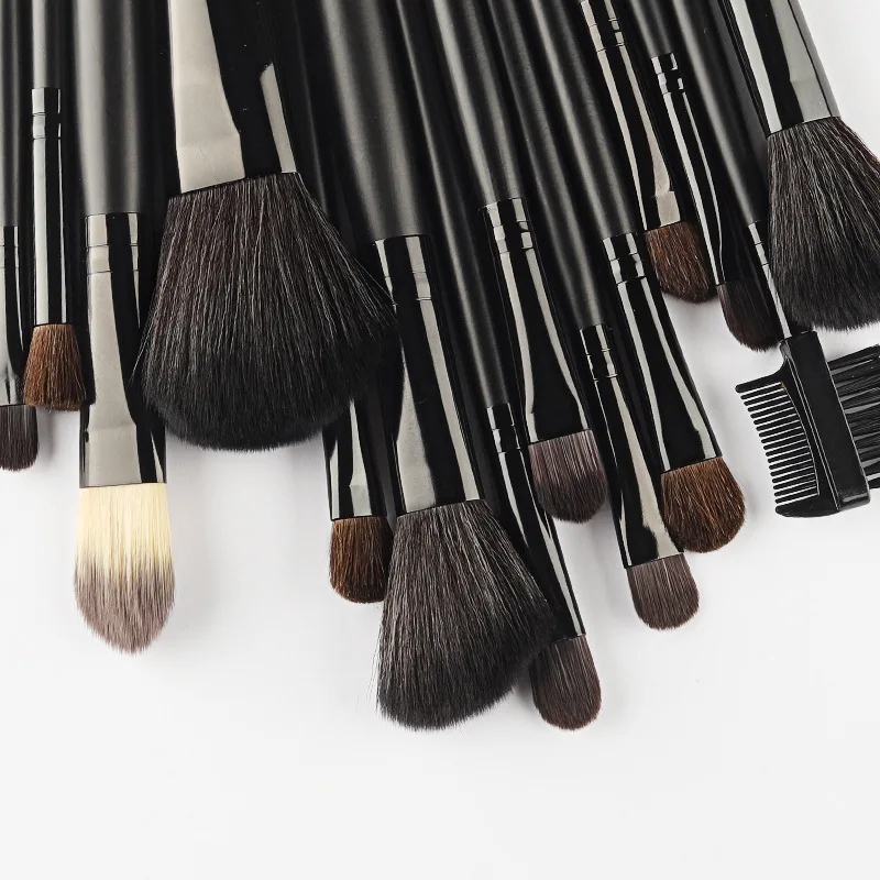 Set completo di 24 pennelli per il trucco, setole sintetiche di alta qualità, super morbide, strumenti professionali per l'applicazione di cosmetici, pennello per sopracciglia - immagine 3