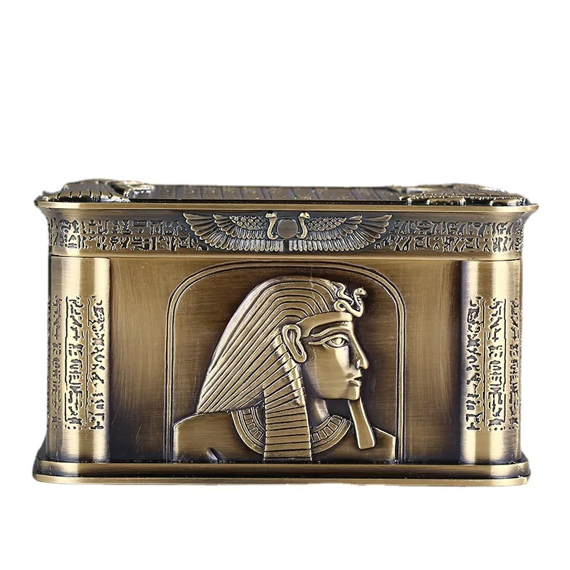 2022 Retro Egypt Pharaoh Zinc Alloy Relief Organizer Box Creative Egyptian Gift Keepsake Case for Wedding Gift Jewelry Box
