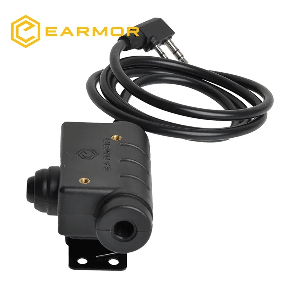 EARMOR Tactical PTT Tactical Headset Button activated push-to-talk PTT adapter M51 and AUX radio interface KENWOOD 2