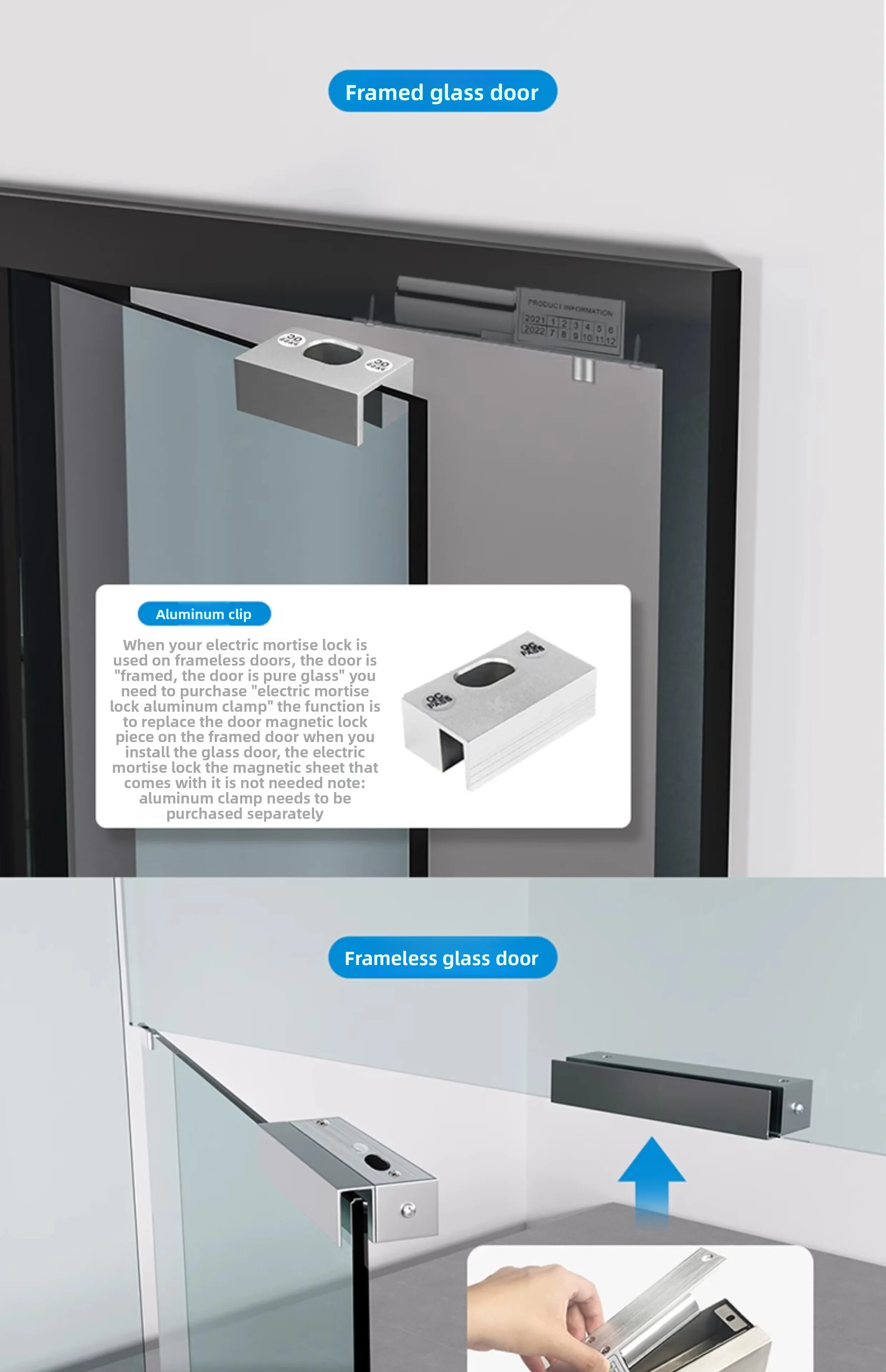 access control electric interlock concealed embedded electronic control lock gla