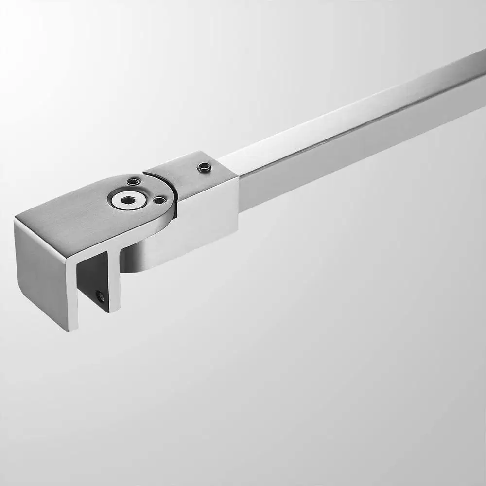 Glass Support Arm Frameless Shower Door Brushed Nickel Wall-to-Glass Bar 1/4" 3/8" 51 3/16-in 4