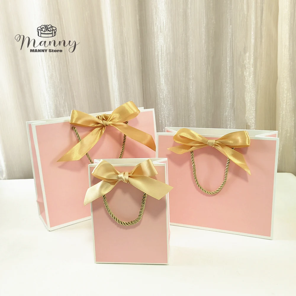 50/100 stücke benutzer definierte Logo Geschenk beutel Boxen, Papier Ware Taschen große Größe Gold Geschenk Tasche für Pyjamas Kleidung Verpackung mit Griff – Detail 4