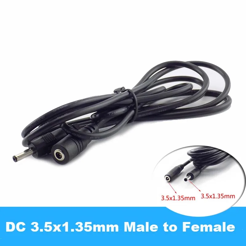 

3.5mmx1.35mm Male to Female 5V 2A DC Power Supply Cable Extension Cord Adapter Connector for CCTV Security Camera