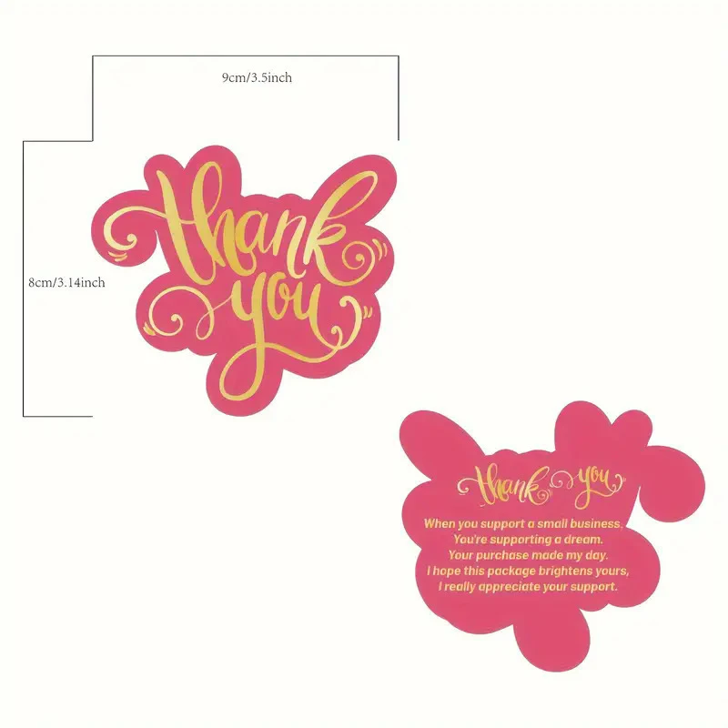 50pcs Thank You Cards Business Card Orders Thank You Party Cards Support Business You, Wedding Cards, Birthday Party