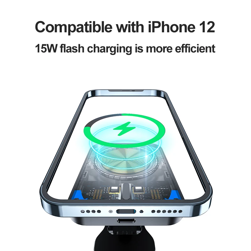 15W Magnetic Wireless Charger Car Air Vent Stand Phone Holder Car Fast Charging Station for IPhone 12 13 14 Pro Max Car Charger