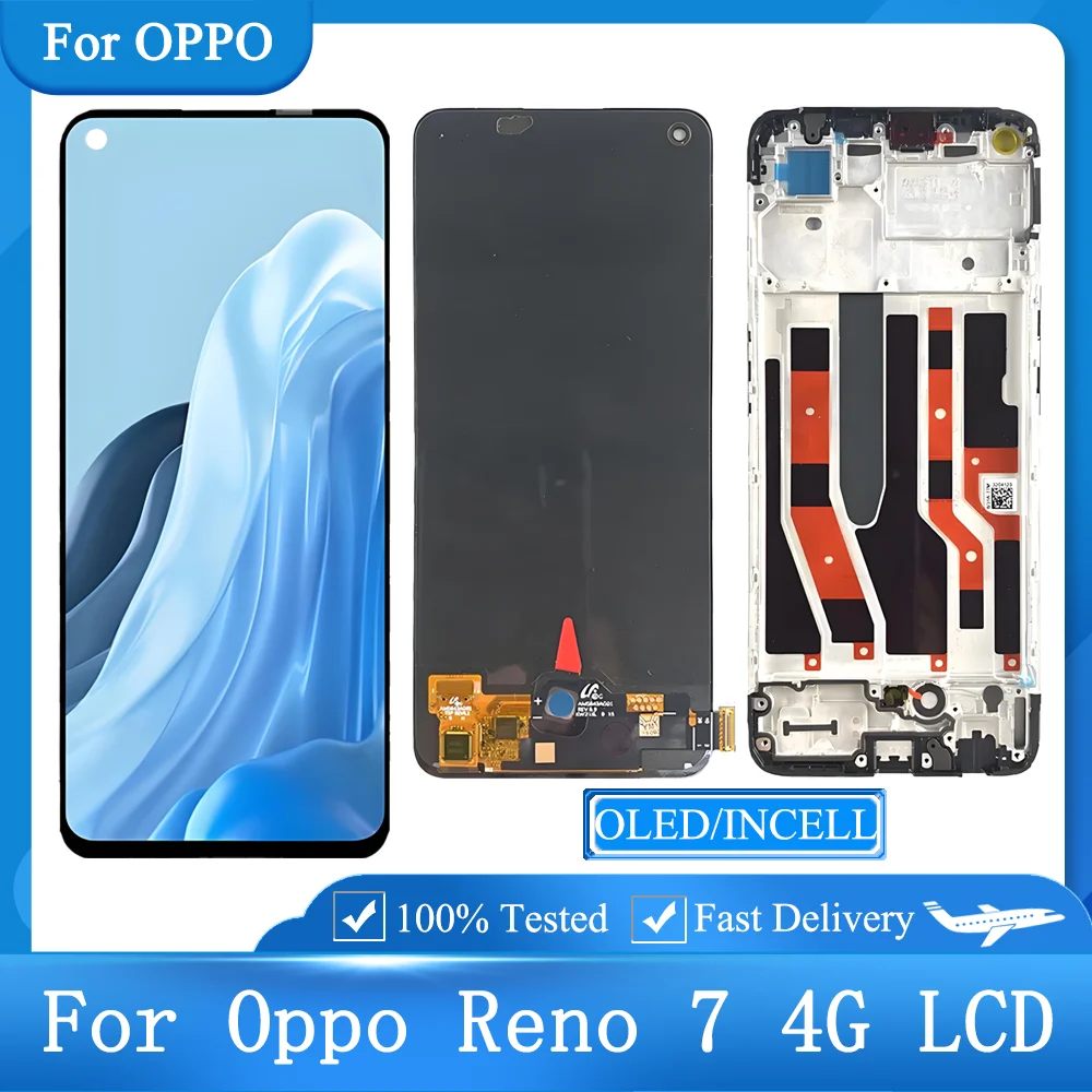 Écran OLED Complet Noir Pour Oppo Reno 7 4G - Avec Châssis - Neuf