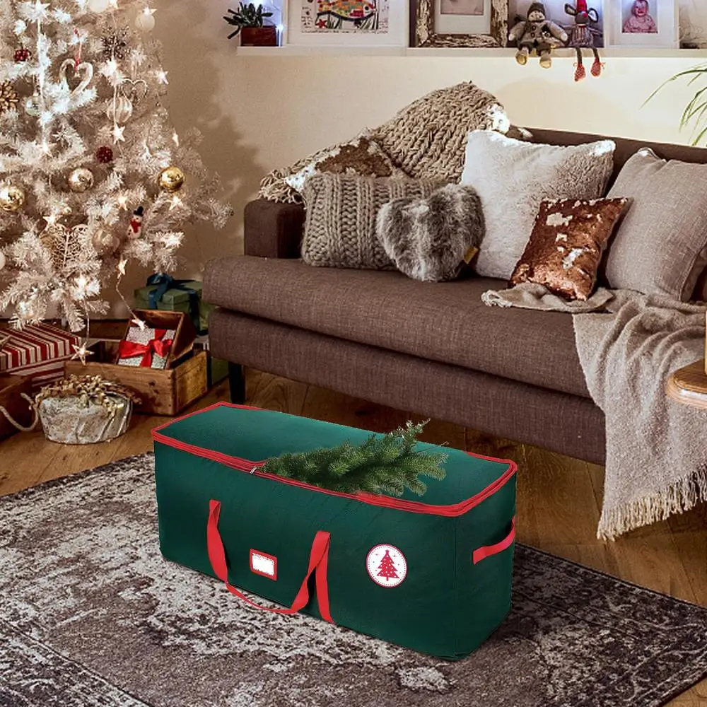 Description Picture 4 of itemNew Arrival Christmas Tree Storage Bag With Smooth Zipper 600D Oxford Tree Storage Organizer Bag With Strong Handles
