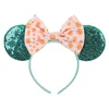 Children Headband Girls Mouse Ear Sequins Hair Accessories Baby Kids Christmas Jasmine Rapunzel Elsa Clover Hair Band 4