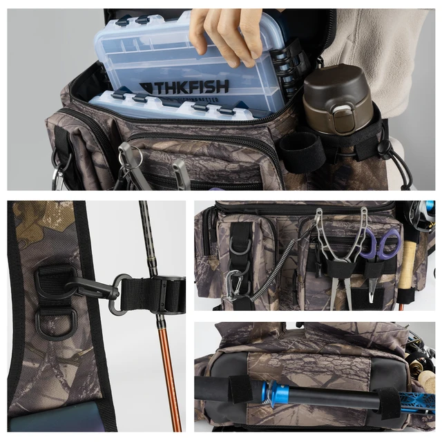 THKFISH Waterproof Fishing Waist Pack，Fishing Tackle Bag Fanny Pack with  Adjustable Strap Fishing Rod Holder - AliExpress