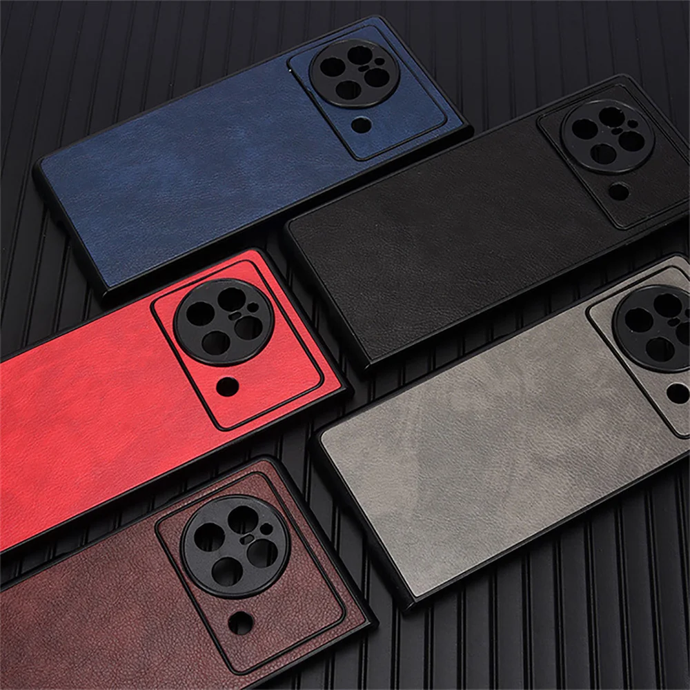 

Vintage Litchi Skin Leather Phone Case Protective Cover for Vivo X Fold