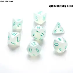 Enchanting Iridescent Glitter Polyhedral Dice Set (Light green)