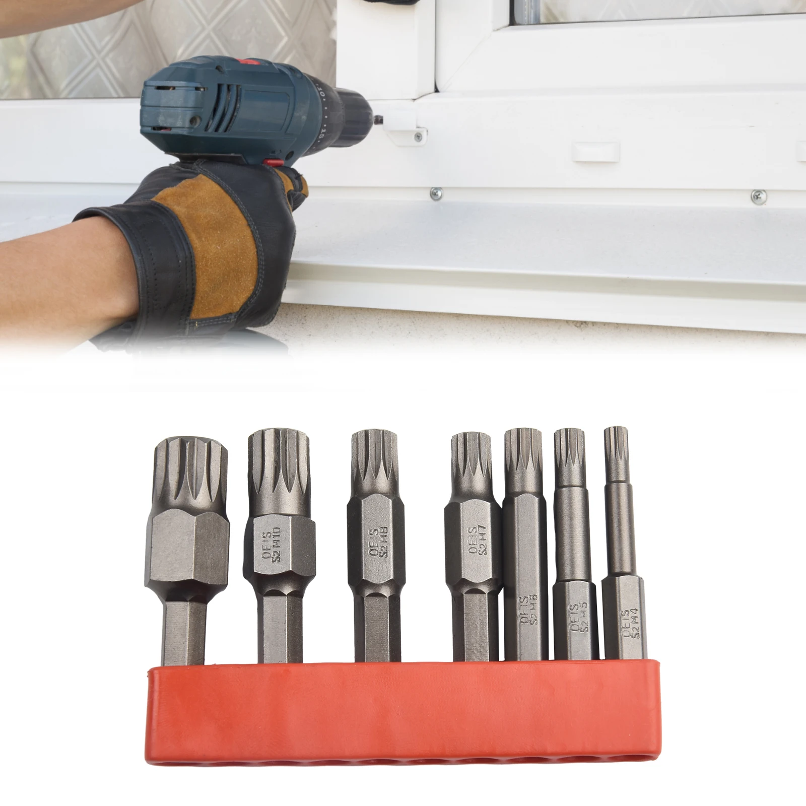 7 teile/satz 50mm 12-Punkt-Torx-Schraubendreher Bit Sechs kant schaft magnetischer elektrischer manueller Schrauben dreher Bohrer Werkzeug m4 m5 m6 m7 m8 m10 m12 – Detail 1