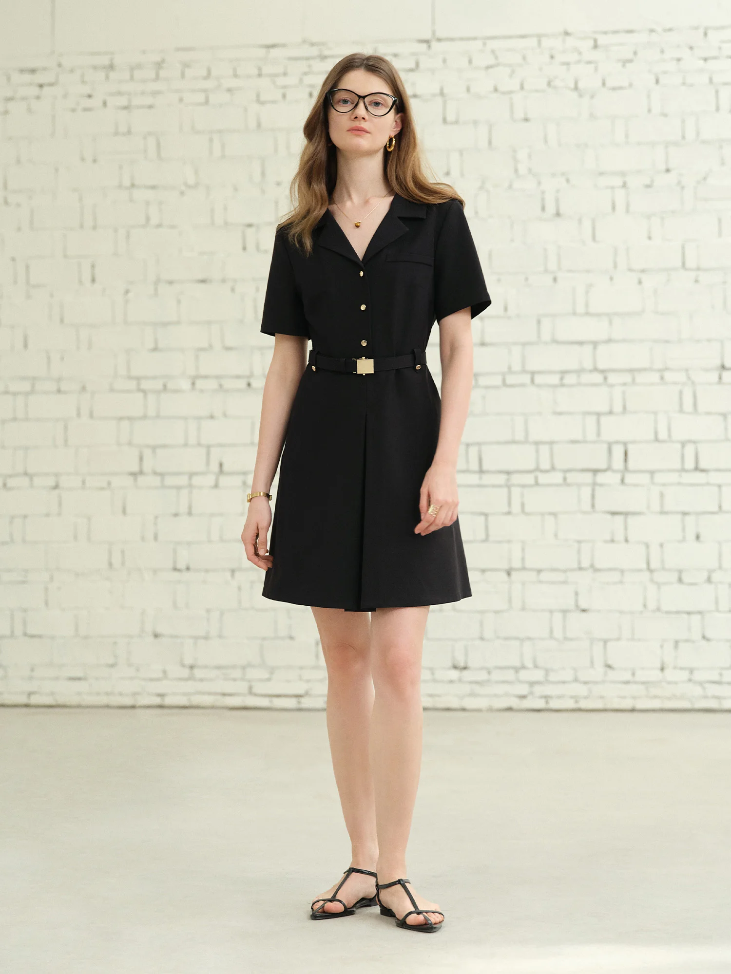 DUSHU Plus-Size Women's Hepburn-Inspired Mid-Length Smart Urban Suit Dress  - 2025 Summer New Collection Black Dress 25DS82163 - AliExpress 200000345