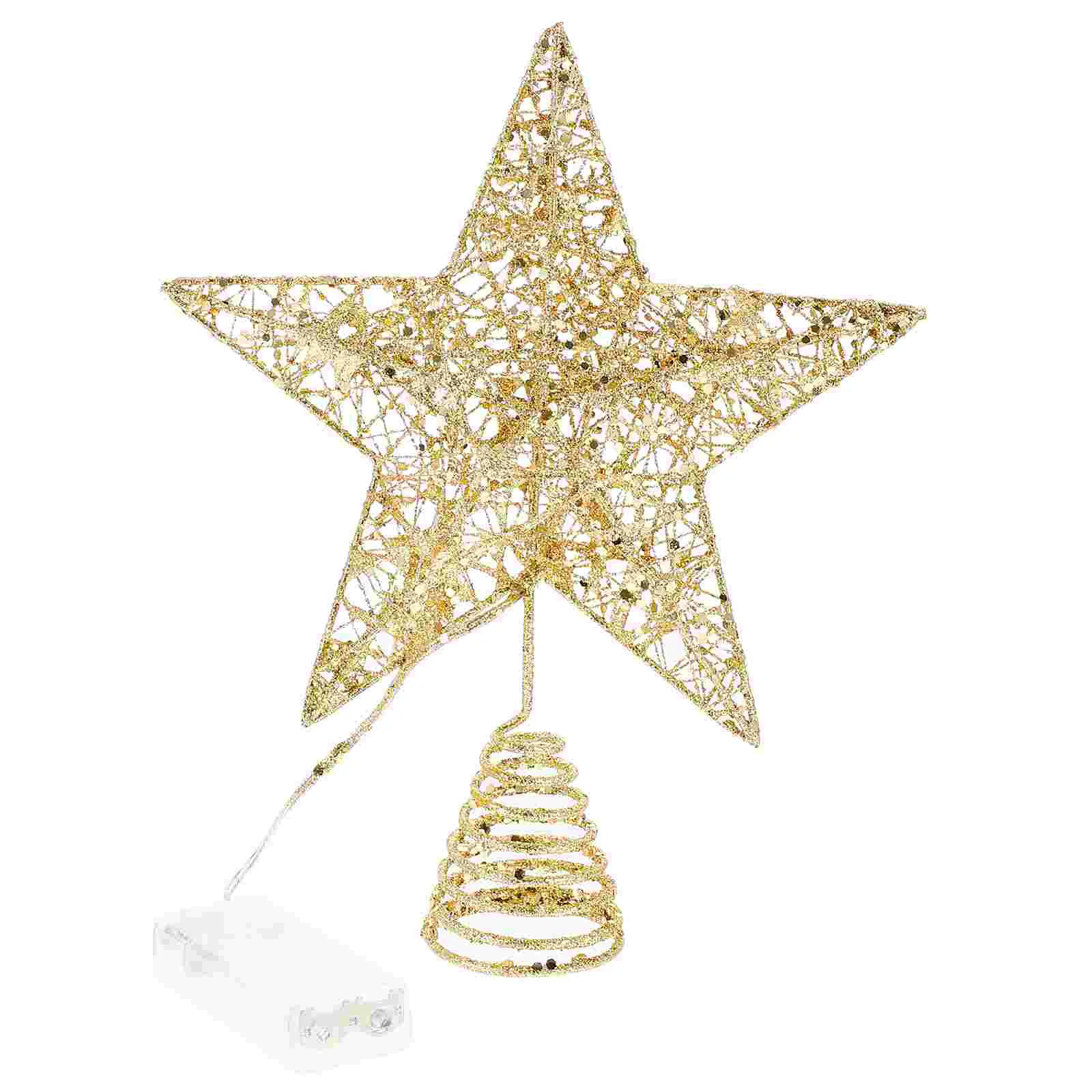 

Christmas Tree Top Star Light Adornment Village LED Decor Plastic Five-pointed Glowing Topper