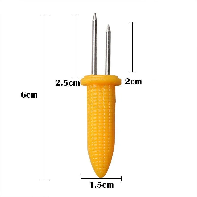 10pcs Fork Corn Skewer Stainless Steel Corn Holders On The Cob Skewers Fruit Forks Outdoor Camping Cooking Barbecue Tool