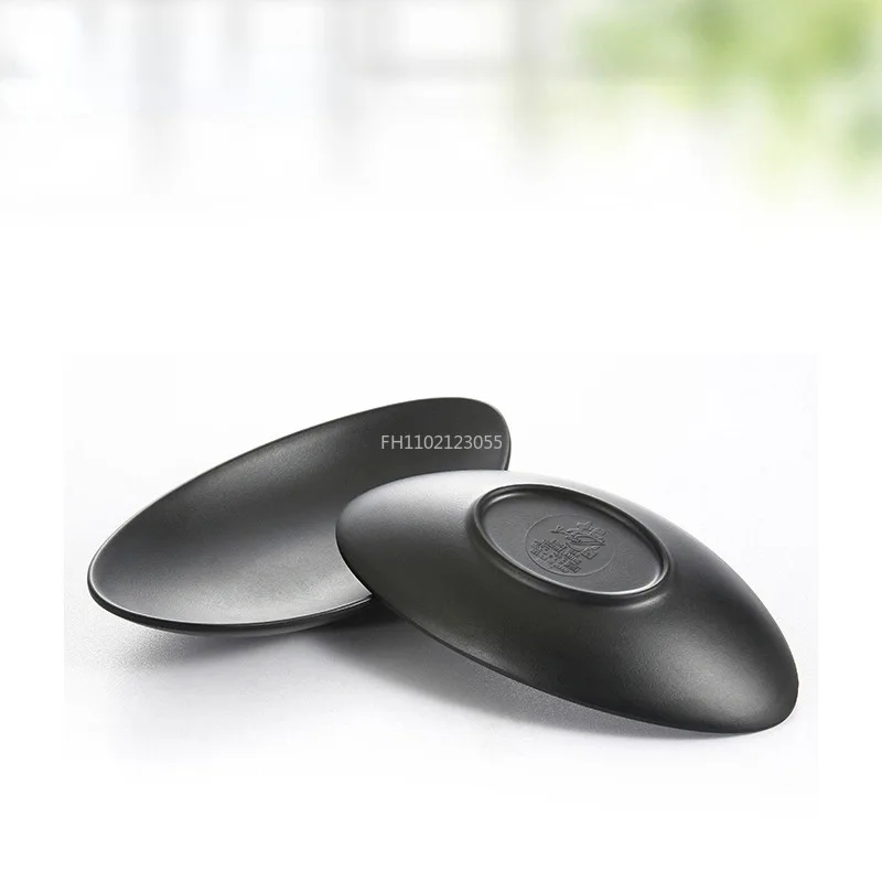 Melamine Dinnerware Dinner Plate Black Frost Ingot Shaped Plate Restaurant Hotel Wineshop Melamine Dish A5 Melamine Tableware