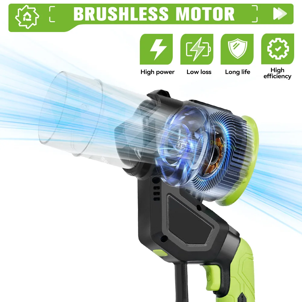 ONEGREEN 300M/S 브러시리스 전기 터보 송풍기 5000W 무선 먼지 잎사귀 공기 송풍 청소 도구 (마키타 18V 배터리 핀용)