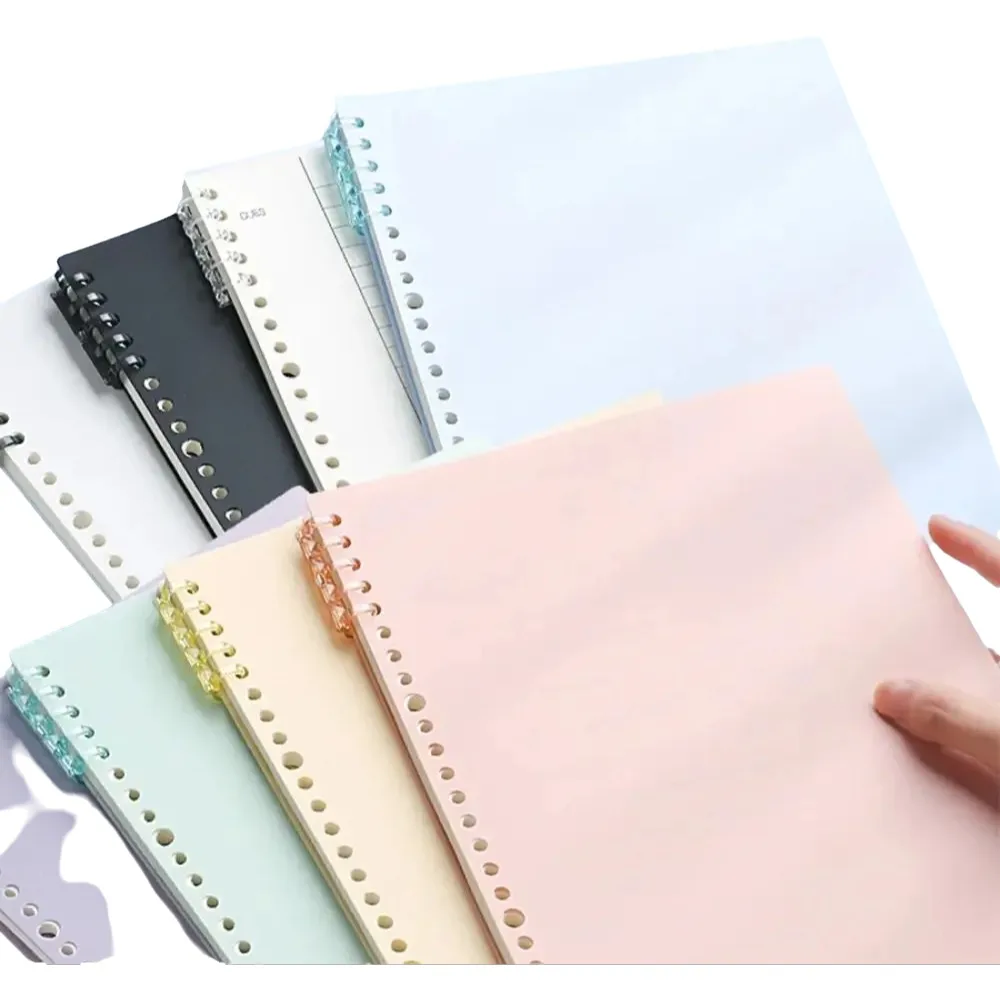 4Pcs PP 루스리프 책 표지 A4 A5 B5 투명 DIY 루스 리프 노트 바인더 나선형 링 다채로운 사무실 학교 용품
