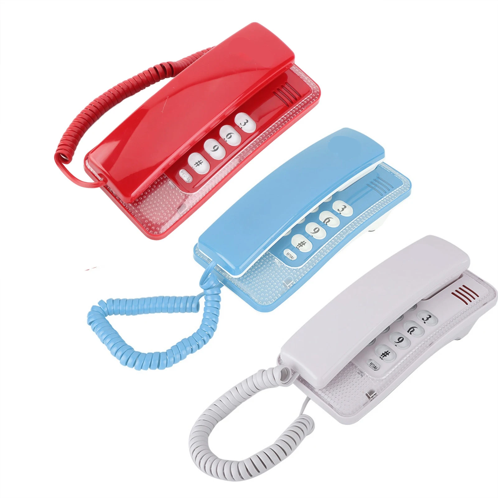 Landline Phone Desktop Wall Mounted Telephone Extension No Caller ID Home Fixed Phone For Hotel Family Office