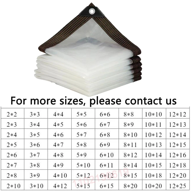 Transparent Outdoor Tarpaulin 0.16mm PE Rainproof Garden Plant Cover Gazebo Pergola Canopy Dog Pet Window Windproof Awning tarpaulin cloth