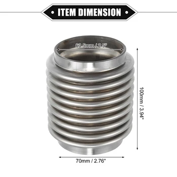 X Autohaux 63x102 มม.63x203 มม.76x102 มม.ท่อไอเสีย Flex ท่อรถท่อไอเสียท่อยืดหยุ่นท่อ Universal ไอเสีย Joint 11