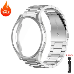 Stylish Metal Band with TPU Case - Stainless Steel Bracelet Strap for Watch 6 Classic 43mm (WHITE)