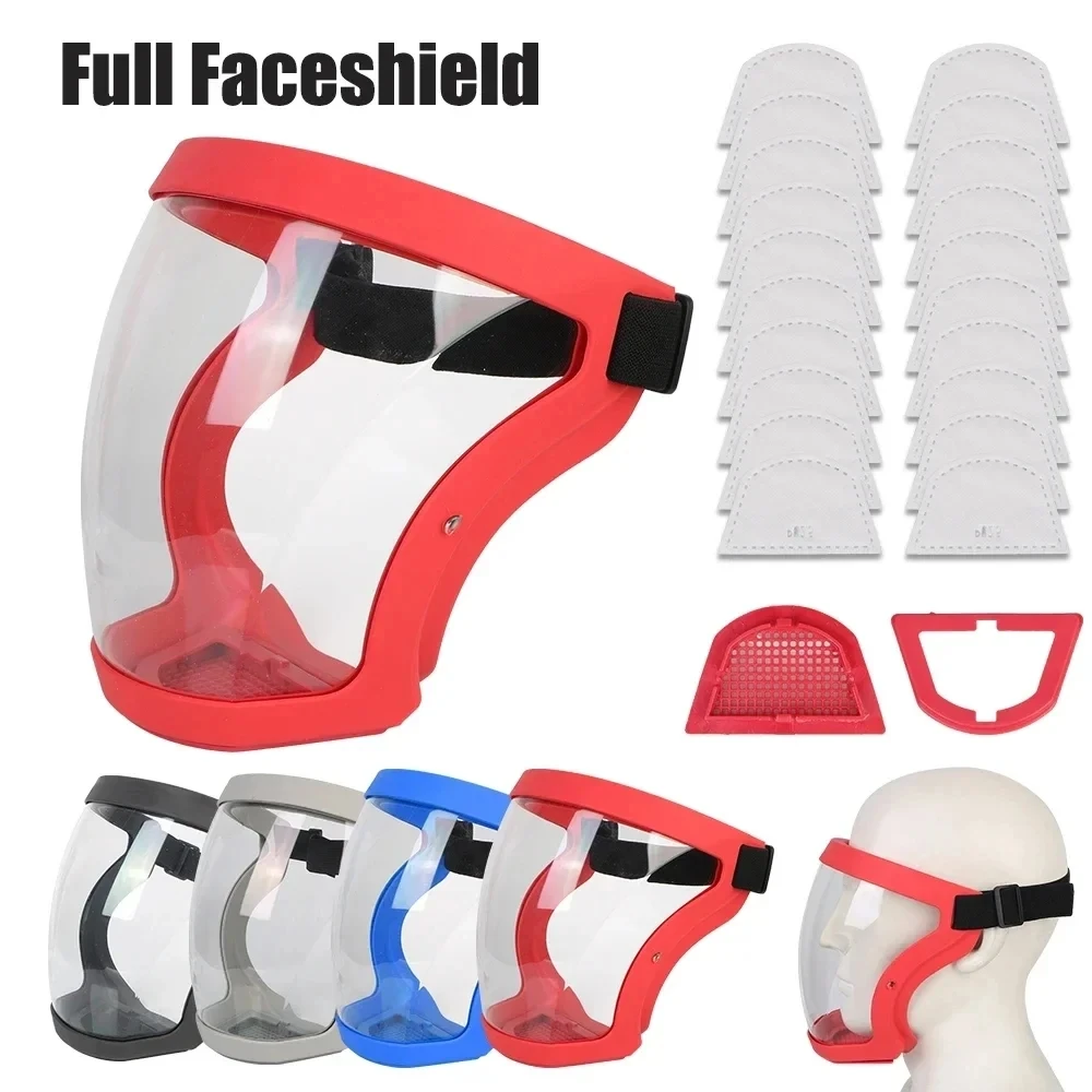 Face Protector Protection Oil-splash Proof Mask Motorcycle Bicycle Cycling Dusting Full Face Shield Kitchen Tool with Filters
