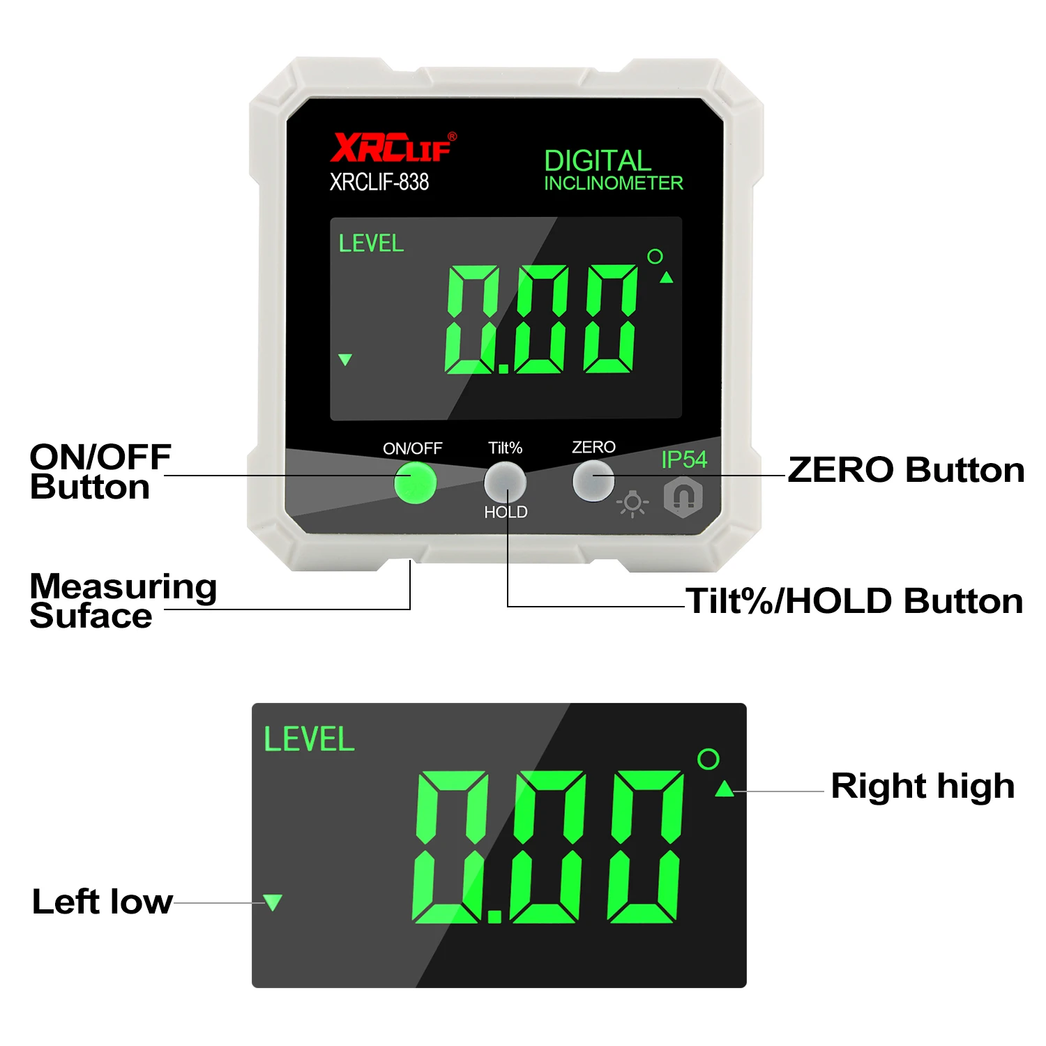 tailors tape RZ Digital Level Angle Gauge 360° Mini Measuring Digital Inclinometer With Magnetic Base Electronic Universal Bevel Protractor electronic micrometer
