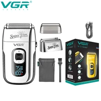 VGR Razor Professional Shaver Rechargeable Beard Trimmer Electric Trimmer Digital Display Reciprocating Shaver for Men V-332
