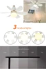 E27 40W 52Cm Ceiling Fan With Led Light Remote Control White For Kitchen Bedroom Dining Room Patio 4