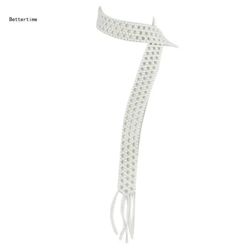 

B36D Hollowed Neck Tie Elegant Collarbone Necklace Stage Party Jewelry Necktie