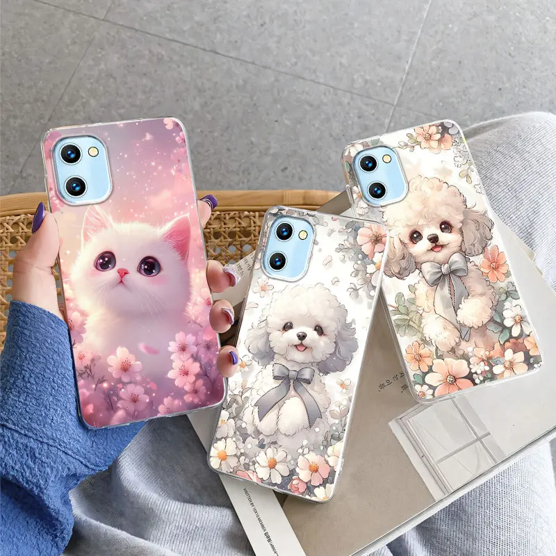 Luxury Marble Butterfly Flower Clear Soft Silicone TPU Protective Phone Cover