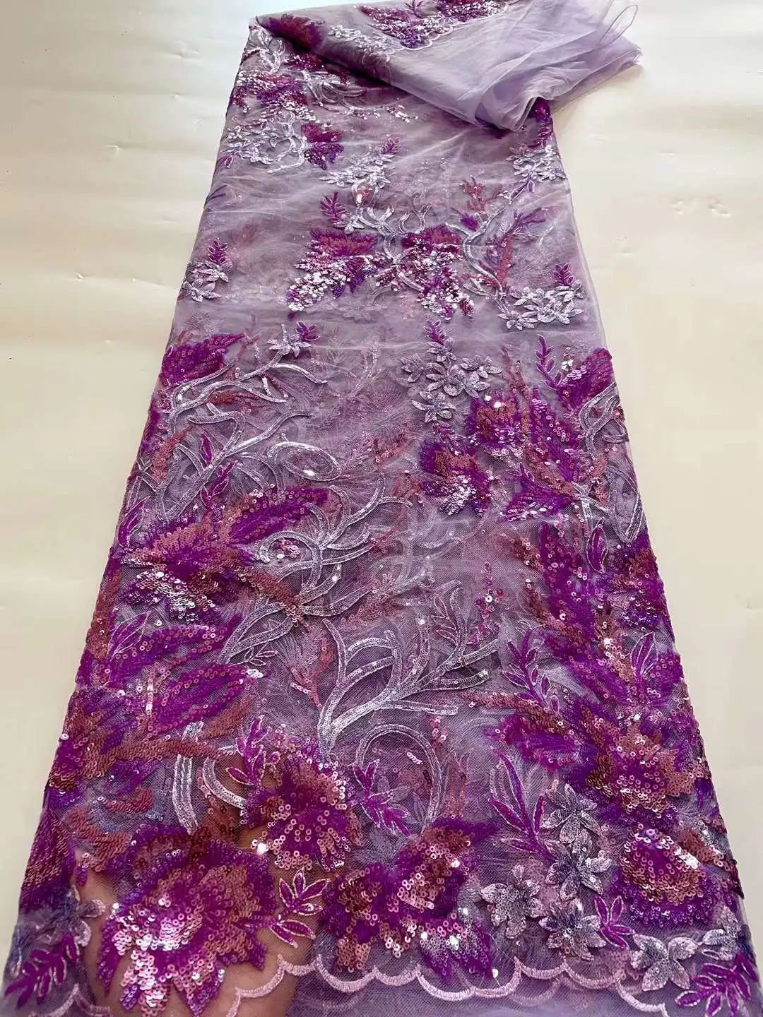 

Sequined Lace 3D Sequins Embroidered French Tulle Net/African Sequin Nigeria Fabric Lace For Party Weddings DIY Dresses Lace