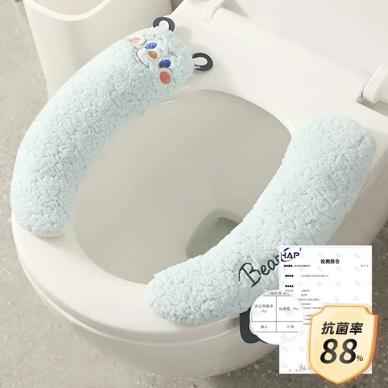 toilet seat cover toilet mat toilet seat cushion toilet accessories 1pcs Cartoon Paste Style Thicken Toilet Seat Cover Mat Winter Warm Soft Washable Mat Seat Case Bidet Cover Bathroom Accessories