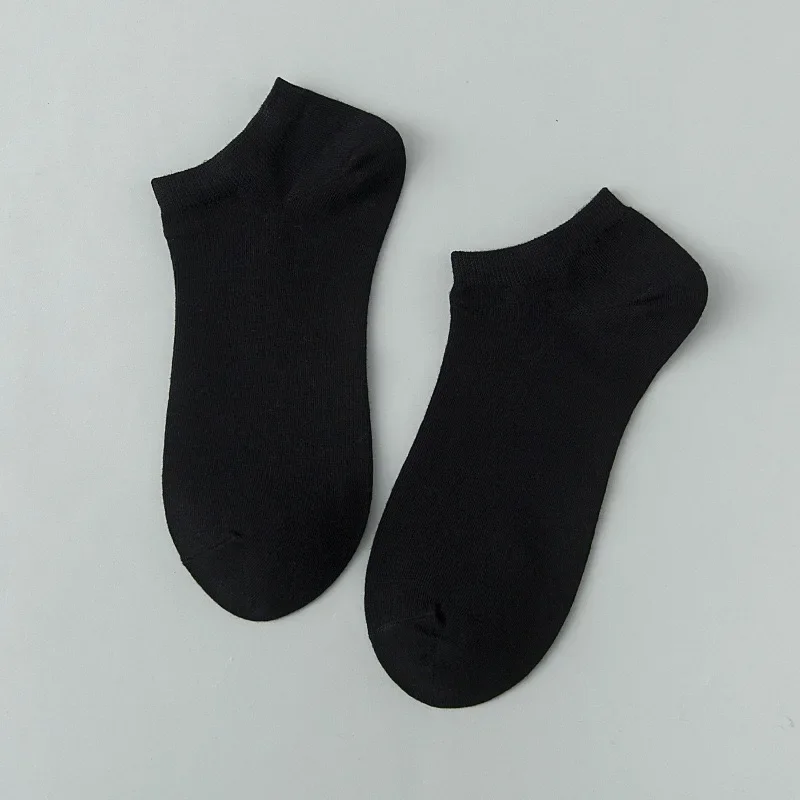 20Pcs/ Men's Socks Spring Summer Thin Breathable Soft Polyester Cotton Socks Black Casual Business Ankle Boat Socks Size EU38-45 26 Sba8cf311a6954855b9c05aa31a28833bv