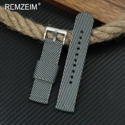 Durable Lightweight Men's Nylon Watch Strap with Quick Release - 22mm (Grey)
