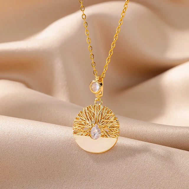 Fashion Gold Color Chain Necklaces For Women Copper Necklace With