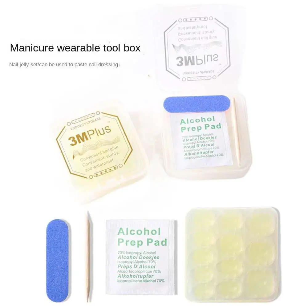 

Cotton Kit Manicure Tools Double Sided False Nail Glue Strips Jelly Gel Adhesive Tape Jelly Gel Stickers Set Nail Tips Stickers