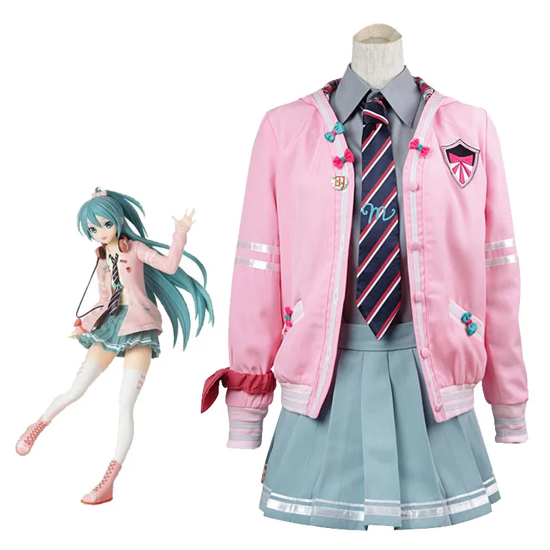 

Anime Project DIVA Miku Cosplay JK Uniform Skirts Virtual Singer Costumes Schoolgirl Daily School Halloween Uniforms