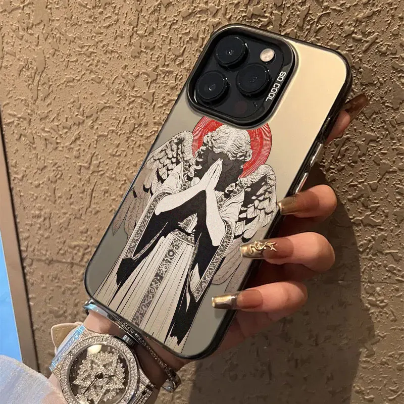 Modische Coole Tattoo-Nonnen-Handyhülle für iPhone 17 16 14 15 Pro Max Plus 12 13 Mini 11 Pro Max Stoßfeste Laser-Handyrückseite – Detail 10