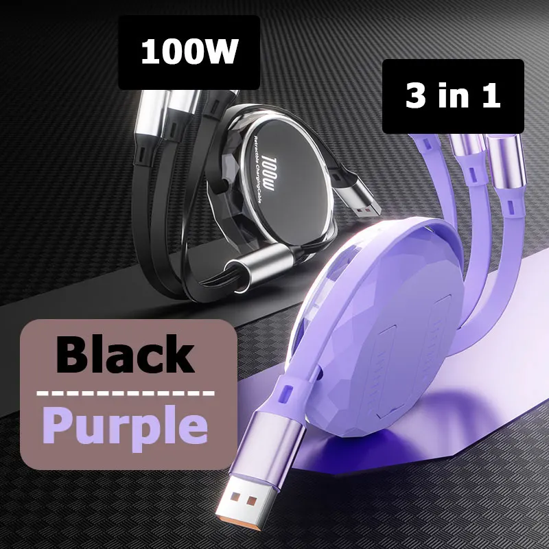 Triple-Power 100W 6A Fast Charging Universal USB Cable
