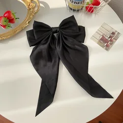 Elegant Satin Ribbon Bows Hair Clips - Trendy Hair Accessories (Black)