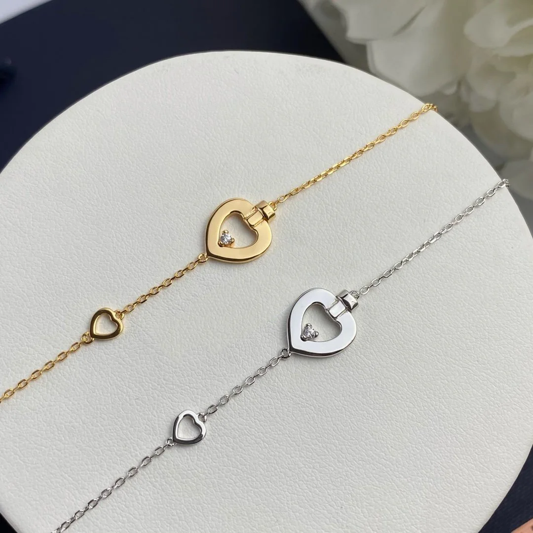 2022 Brand Imported Electroplating 18K Gold Process Of Love Lock Braceletd Diamond Bracelet With Full DiamondJewellery