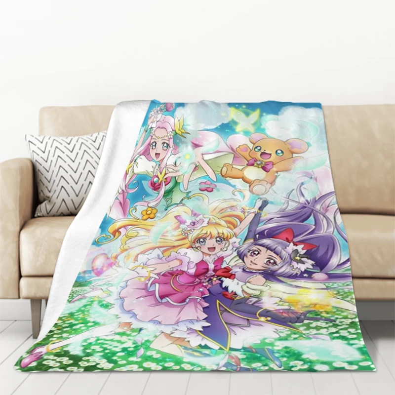 

Pretty Cure Anime Blanket Oversized Thick Blankets for Winter Double Bed Comforter Furry Bedspread the Knee Sofa Warm Baby Home