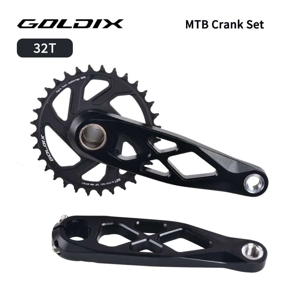 GOLDBX クランクセット ブラック 34T　165mm Goldix-ロードバイククランクセット,3ボルト,ダブルチェーン