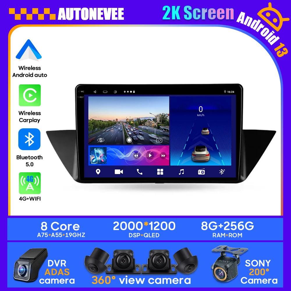 

Car Android Radio For BMW X1 E84 2009 - 2012 GPS Navigation Head Unit Multimedia Player DVD NO 2DIN Screen QLED Carplay Auto 5G