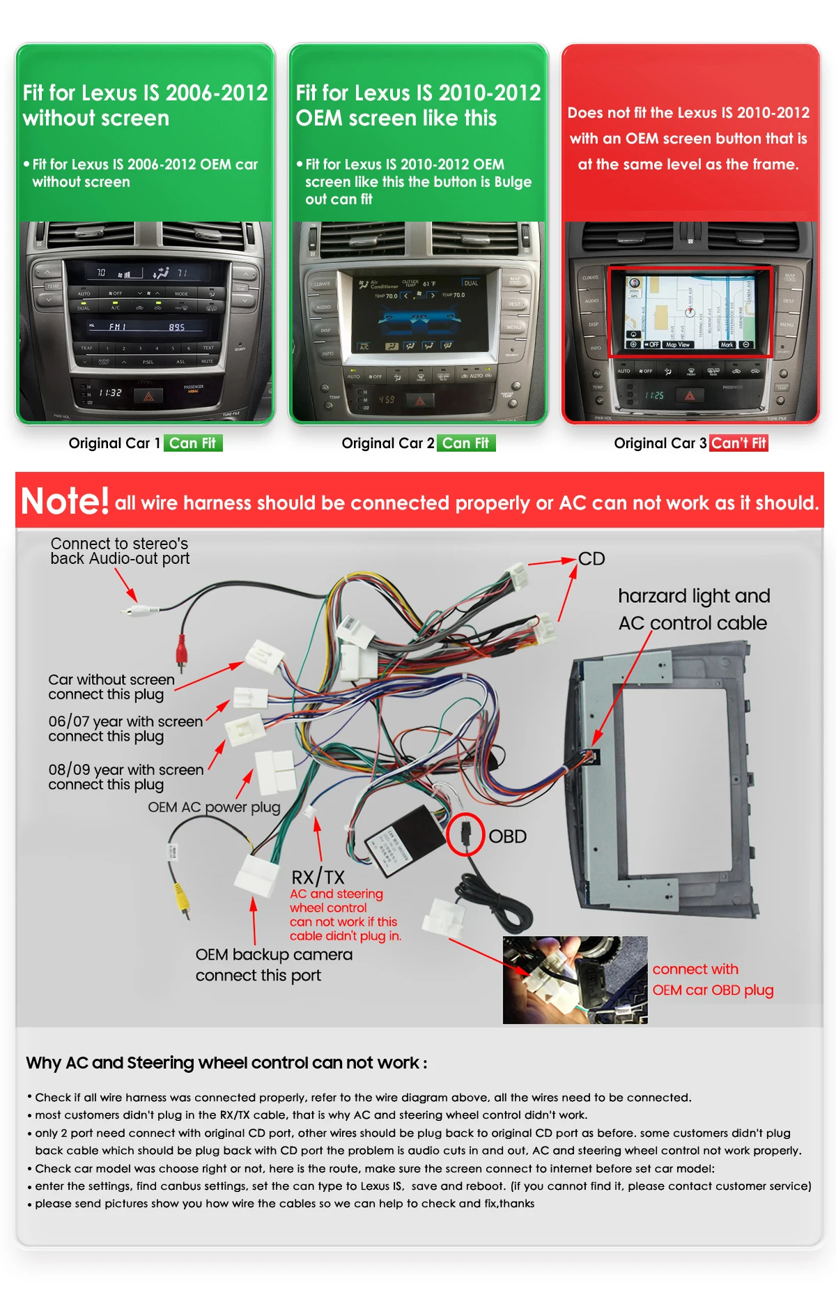 Hizpo 10,1 "Android Intelligente System Für Lexus IS250 200 300 350 2006-2012 Carplay Auto Video Player Zentrale Multimedia stereo – Detail 6