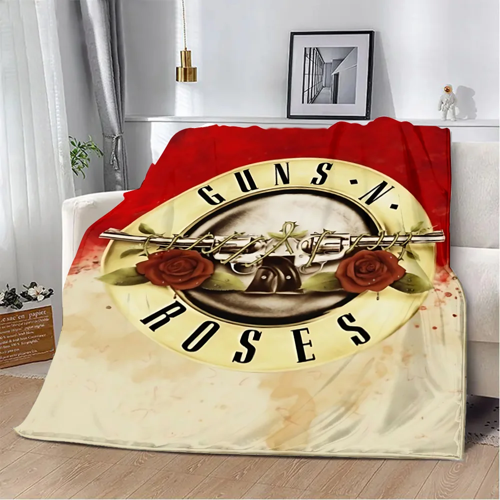 Printed Blanket Picnic Blanket Hot Band G-Guns N R-Roses Warm Blanket Soft and Comfortable Home Travel Birthday Gift 5