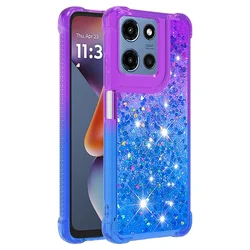 Gradient Color Quicksand Bling Phone Case - Soft Silicone Cover for Moto G Play 5G 2026 (A)